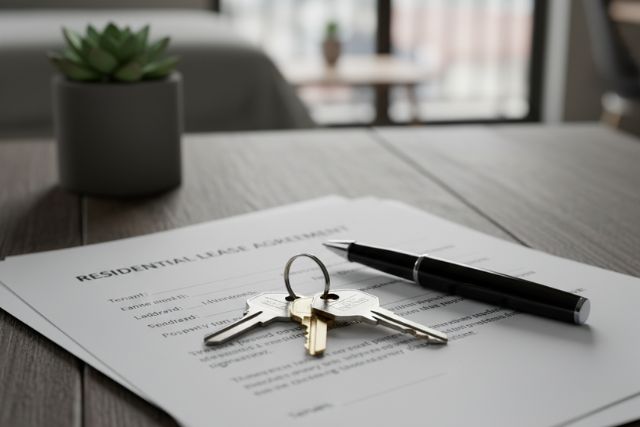 Signed Virginia residential lease with keys, 2025