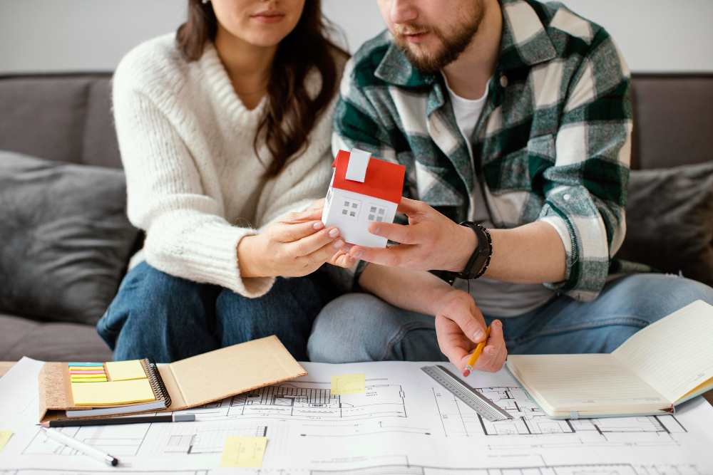 people holding small house