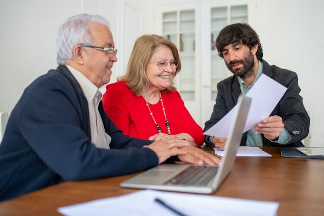property manager meeting with clients